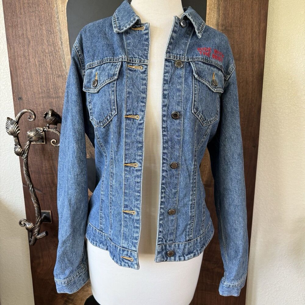 Vintage Wrangler Riata Embroidered Denim Jean Jacket Medium Riders West - Picture 2 of 8